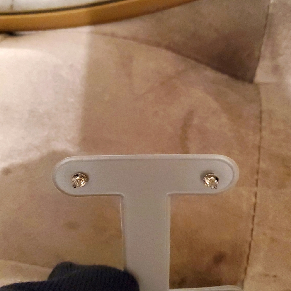 14k White Gold 1/3 CTTW. Elegant Silver Stud Earrings from Zales. - Picture 7 of 7